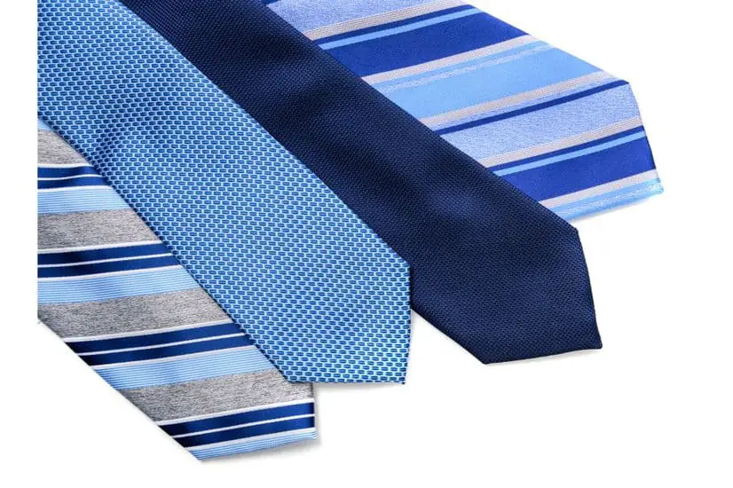 group of blue men's neckties