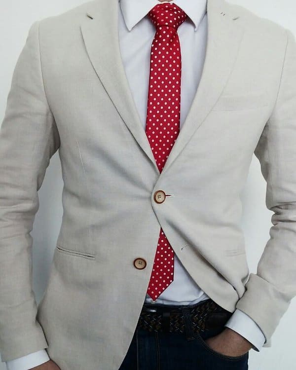 Blazer with red tie