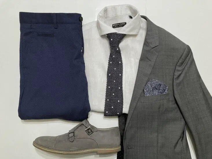 Gray blazer navy discount pants